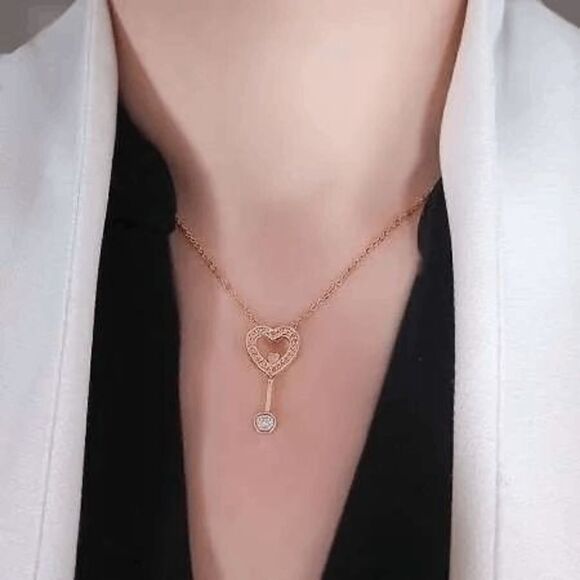 Elegant Heart Drop Necklace - Picture 2 of 3